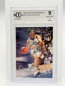John Stockton 1999-00 SkyBox Premium Basketball #43 BCCG 9 Near Mint Utah Jazz - Bild 1 von 2