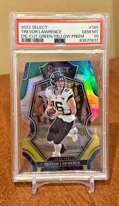Trevor Lawrence PSA 10 LOW POP 2022 Panini Select Die-Cut Green/Yellow Jaguars - Picture 1 of 4