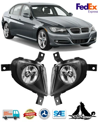 Clear Fog Lights for 2009-2011 BMW 335D 328i xDrive Sedan Front Bumper Lamp PAIR - Image 1 of 4