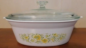 Cazuela vintage Corning Ware abril 2,5 cuartos DC-2 1/2-B con tapa Pyrex DC1,5C - Imagen 1 de 4
