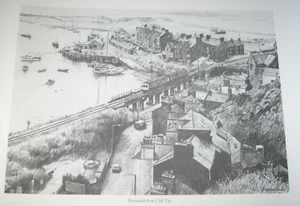 A.L.Hammonds BARMOUTH FROM CLIFF TOP ART PRINT British Rail railway UK seaside - Picture 1 of 3
