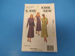 Patrón de costura vintage, costura Kwik 2809, vestidos y chaquetas de señorita, XS-XL, S830 - Imagen 1 de 1