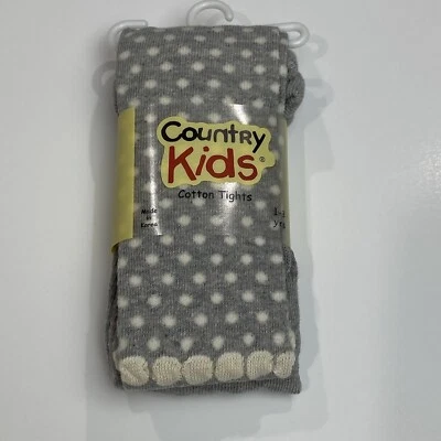 COUNTRY KIDS Silver Gray Bubble Dot Cotton Blend Tight Size 1-3 yrs New - Image 1 of 4