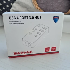 USB 3.0 4-PORT Hub - Powered - RSH-516 - UK Plug - New & Boxed - Picture 1 of 7