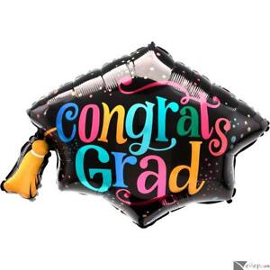 Follow Your Dreams Congrats Grad Cap 31" Super Shape Foil Balloon, Multi-Color