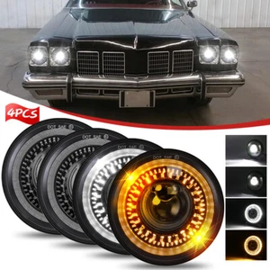 4PCS 5 3/4" 5.75 LED Headlights Hi/Lo DRL For 442 98 F85 Cutlass Delta 88 65-75 - Picture 1 of 11