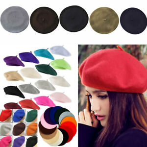 Wool Blend Beret Hat Womens Classic French Style Newsboy Beanie Hat Cap Warm