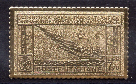 Reprodução em folha de ouro Balbo Lire Air Cruise 7,70 - Imagem 1 de 1