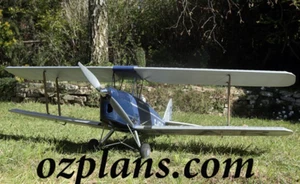 Electric Tiger Moth Biplane 48" WS PRINTED RC MODEL AIRPLANE PLANS TEMPLATES - Picture 1 of 2