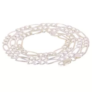 925 Sterling Silber massive Figaro Gliederkette Halskette 6,5 mm 22" 33,2 Gramm - Bild 1 von 3