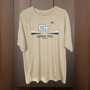 Georgia Tech Yellow Jackets GT Adidas Football Gold Mens Sz L T-Shirt NWOT - Picture 1 of 13