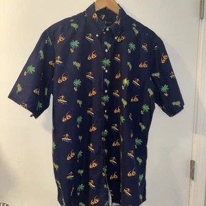 Ralph Lauren Mens Hawaiian Surfing Pineapple Fish Cotton Shirt SZ L Tall EC - Picture 1 of 7