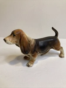 Vintage Porcelain Basset Hound Dog Puppy Figurine Japan - Picture 1 of 6