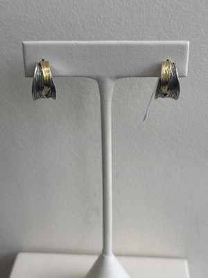 Pendientes de aro John Hardy de bambú con zafiro negro/espinela negra 925/18K Foto 1 de 4