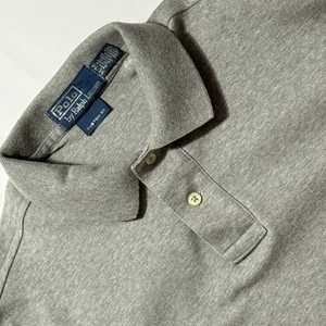 Polo Ralph Lauren Gray Polo Shirt Soft Fine Cotton Short Sleeve Men's Size M - Picture 1 of 8