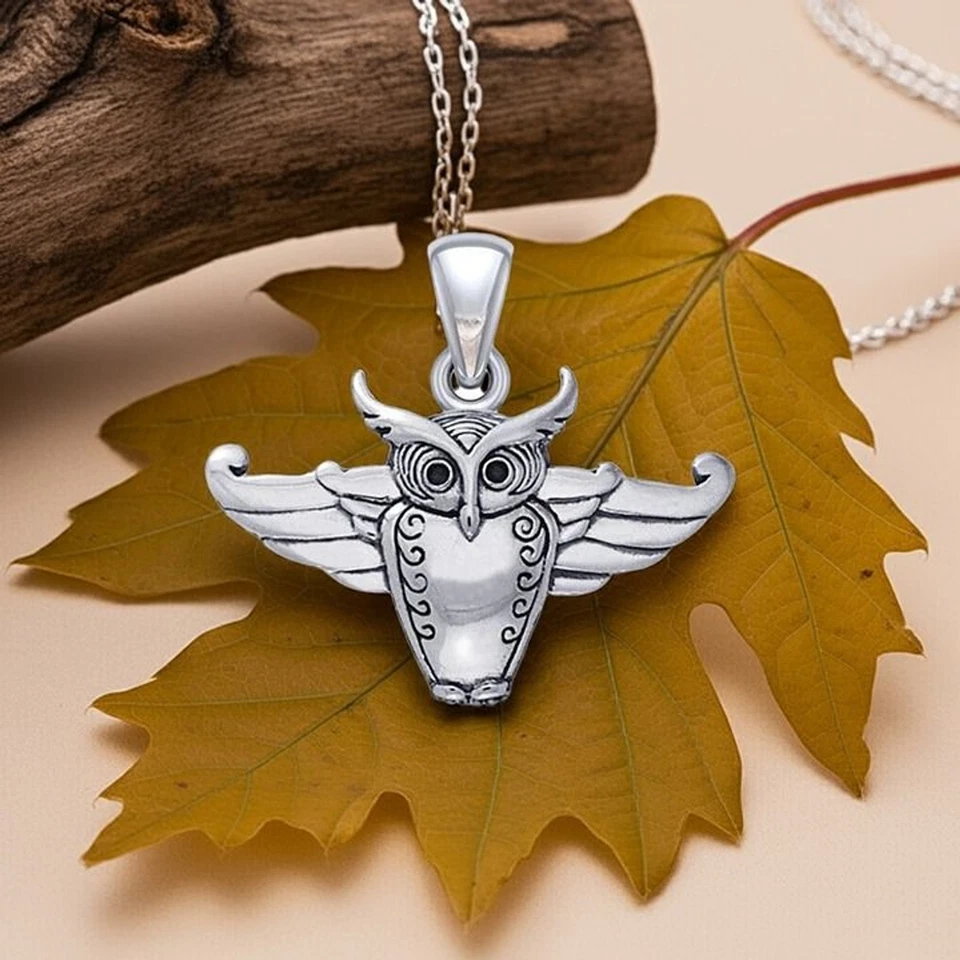 Cari Buziak Designed Owl Sterling Silver Pendant - Image 1 of 3