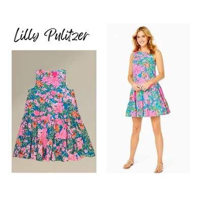 Vestido LILLY PULITZER NUEVO CON ETIQUETAS Rosa Floral Sol Mediano Colorido Playa Resort Vacaciones Foto 1 de 4