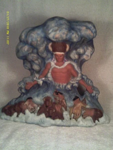 (M8) [ÚNICA EN SU CLASE] 10" HERMOSA FIGURA "ESPÍRITU BÚFALO" PINTADA A MANO - Imagen 1 de 11