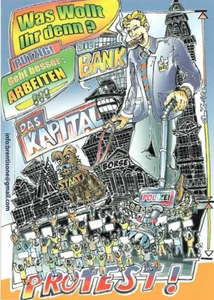 2 x kleine farbige Kunststicker, "Protest" und "Welcome to the Machine" - Bild 1 von 2