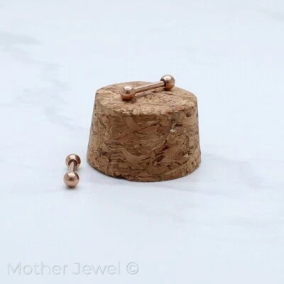 PENDIENTE LABIAL TRAGUS MONROE BARRA CEJAS BOLA LISA CHAPADA EN ORO ROSA 16G Foto 1 de 3