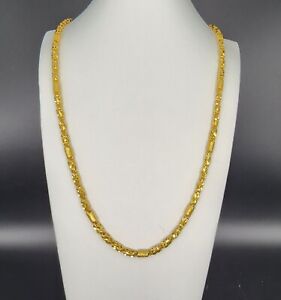 9999 Solid 24k Gold Necklace 26" 63 Grams Handmade Custom Chain Diamond Cut