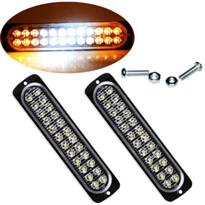 2x24LED Car Strobe Flashing Recovery Lamp Amber Truck beacon Lights 12V 24V - Bild 1 von 19