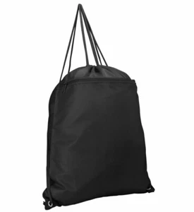 (Lot Of 6) Blank Drawstring Backpack Tote Sock Sack Pack Bag Dual Black Sports - Picture 1 of 5