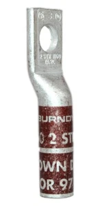 Burndy YA2CN Compression Lug 2 AWG 1 Hole 1/2 Inch Stud Long Barrel Copper - Picture 1 of 4