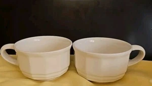 Set 2 PFALTZGRAFF Heritage White Coffee Tea Cups Mugs Stoneware 4"w x 2.5"tall - Picture 1 of 5