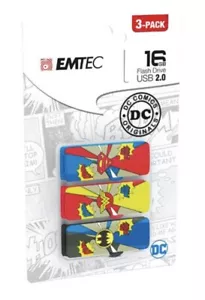 Emtec COMICS BATMAN USB 2.0 Flash Drives 16 GB 3-PACK SUPERMAN- WONDER WOMAN - Picture 1 of 2