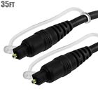 35FT Toslink Optical Optic Fiber Optics Audio Cable Cord Digital SPDIF Black