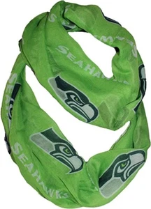 Bufanda infinita transparente con licencia de los Seattle Seahawks 70”x25” NUEVA - Imagen 1 de 3