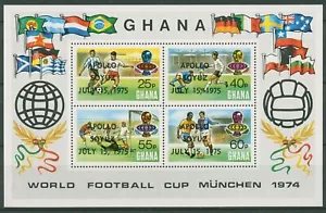 Ghana 1975 Espacio Apolo Soyuz Fútbol Bloque 60 A MNH (C40073) - Imagen 1 de 1