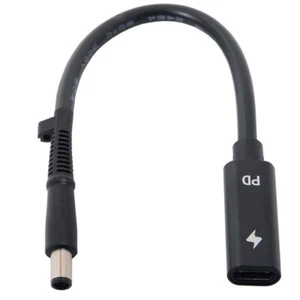USB-C Typ C Wejście żeńskie do prądu stałego 7,4 mm x 5,0 mm Kabel ładujący PD do laptopa - Zdjęcie 1 z 3