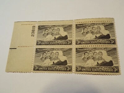 1948 - IMMORTAL CHAPLAINS -  Block of Four Vintage U.S. Postage Stamps (3859) - Image 1 of 4