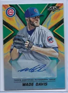 2017 TOPPS FIRE GREEN WADE DAVIS AUTOGRAPH AUTO #D/75 CHICAGO CUBS - Picture 1 of 2