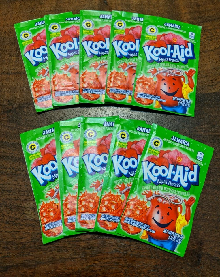 50 Jamaica 1 Mystery Flavor Kool Aid Drink Mix Summer Party Popsicles Fun Taste