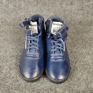 Vintage 80s REEBOK CLASSIC Freestyle Hi-Top PURPLE LEATHER Aerobics SNEAKERS 3.5 - Picture 1 of 16