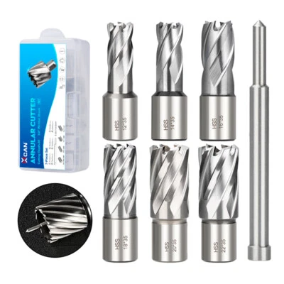 7Stk. Weldon Bohrer Satz Kernbohrer 12-22mm x 35mm HSS M2AL mit Auswerfstift