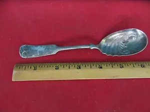 472. Extra Plate Coin Silver Antique Nautical Design Teaspoon Spoon Jam Sugar - Picture 1 of 5