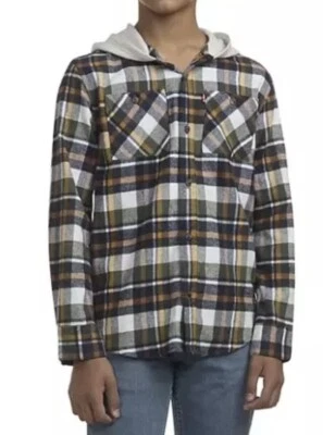 Camisa de franela con capucha Levi's Boys avena brezo Foto 1 de 4