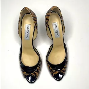 Jimmy Choo Schlangenleder Animal Print D'Orsay Heels Gr. 39 Stiletto Damen Open Toe - Bild 1 von 9