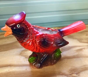 Vintage 60er/70er Jahre handbemalt Kardinal Keramik Übertopf ~ Wildtiere Vogel Wohndeko - Bild 1 von 12
