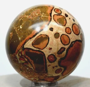 47mm Leopardite / Leopardskin Jasper Sphere Polished Crystal Mineral Peru (1PC) - Picture 1 of 7