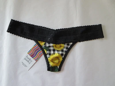 HANKY PANKY DREAMEASE LOW RISE THONG PANTY #681004, BLK/GOLD, ONE SIZE, NWT $23 - Image 1 of 2