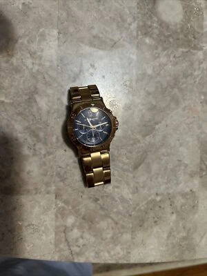 Michael Kors 女式超大 Dylan 玫瑰金计时腕表蓝色表盘钢制 — 第 1/4 张图片