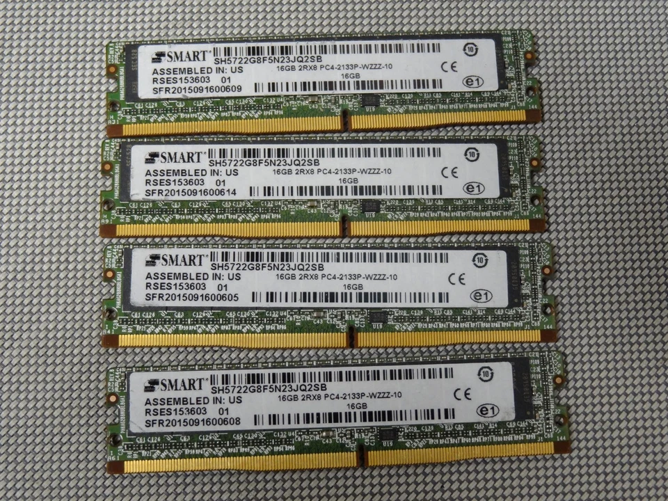 4x SMART 16GB 2Rx8 PC4-2133P-NZZZ-10 (SH5722G8F5N23JQ2SB) ECC Server RAM #44 - Image 1 of 3