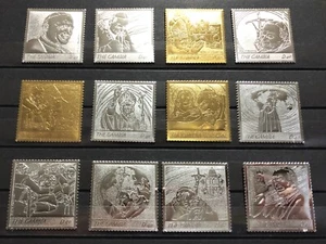 THE GAMBIA, Set of 12 different gold and silver MINT Stamps on Pope John Paul II - Photo 1/2