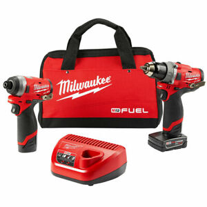 Milwaukee 2598-22 M12 Fuel Hammer Drill and Hex Impact Driver