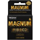 Trojan Magnum Ribbed Spiral Ribbing Large Lubricated Latex Condoms